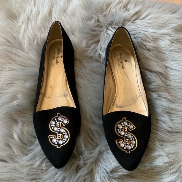 kate spade Shoes - KATE SPADE embellished dollar sign flats